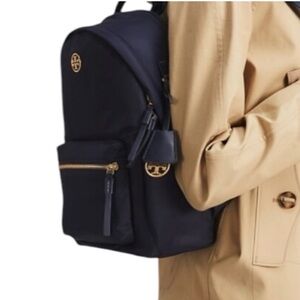 Tory Burch Piper Backpack Blue Gold Navy